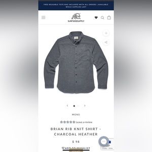 Brian Rib Knit long sleeved button down from Surfside supply